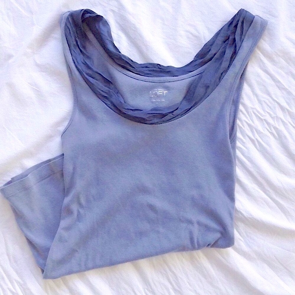 Ann Taylor Loft Periwinkle Satin Trimmed Tank Sz S